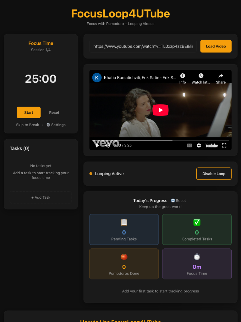 FocusLoop for YouTube Screenshot